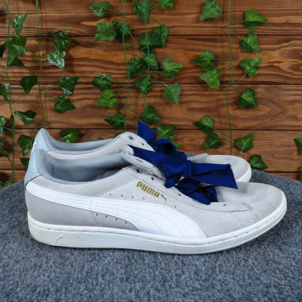 Puma Basket Heart Women Casual Fashion Sneaker Size‎ 8 Everyday Gray Suede